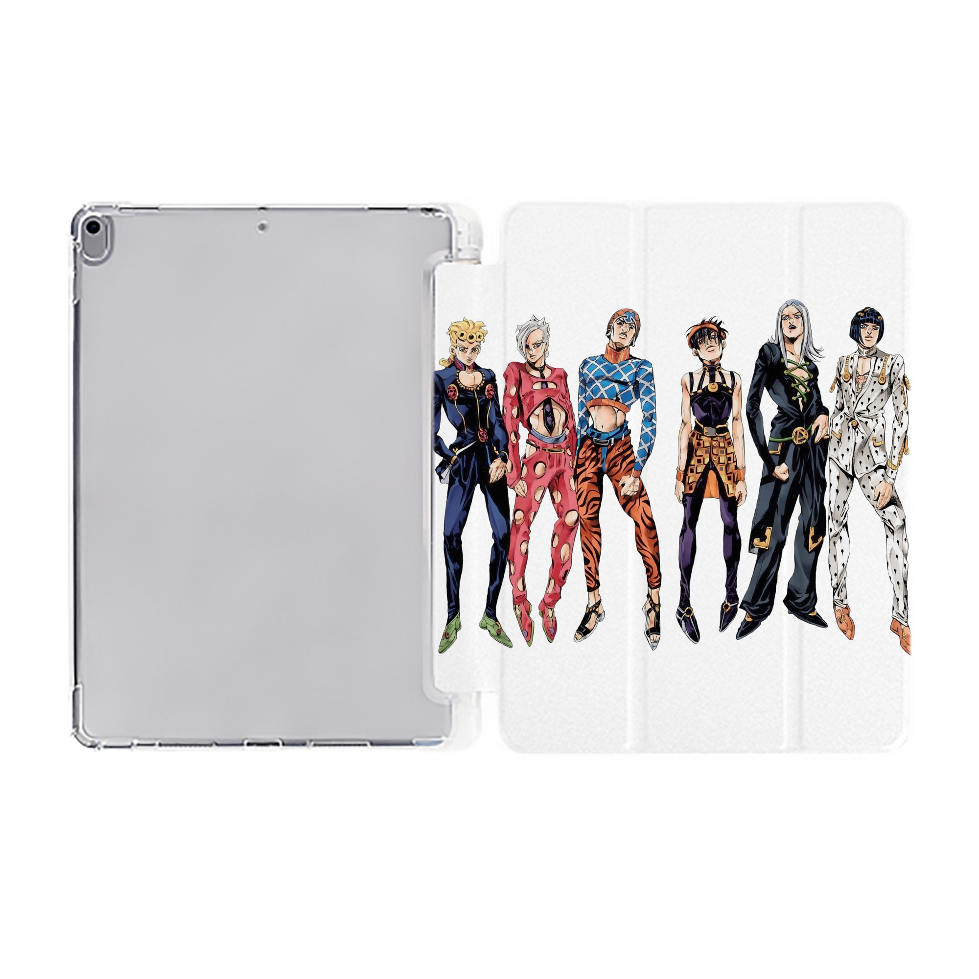 （画像用） ジョジョの奇妙な冒険 JoJo's Bizarre Adventure IPad ケース ペン収納付き 三つ折りスタンド PUレザー×シリコン 対応機種9.5/10.5/10.9インチ